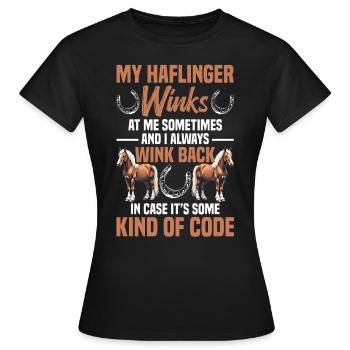 Haflinger Owner Outfit for Horse Girl Equestrian - Women's T-Shirt - black - Front - AI Model Female 172 dark (172cm)