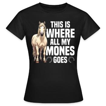 Horse Owner Money Equestrian Haflinger Horse - Women's T-Shirt - black - Front - AI Model Female 172 dark (172cm)