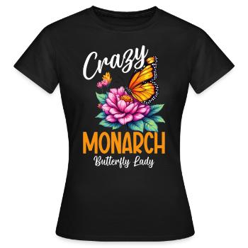 Crazy monarch papillon lady Plantes d’asclépiade - T-shirt Femme - noir - Devant - AI Model Female 172 dark (172cm)