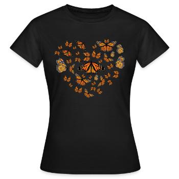 Asclépiade Reine Papillon Sauveur Monarque Papillon - T-shirt Femme - noir - Devant - AI Model Female 172 dark (172cm)