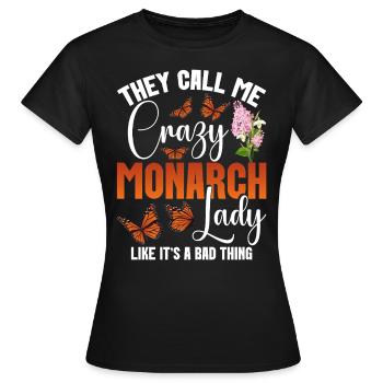 Papillons Le monarque Asclépiade Monarque Monarque Papillon - T-shirt Femme - noir - Devant - AI Model Female 172 dark (172cm)
