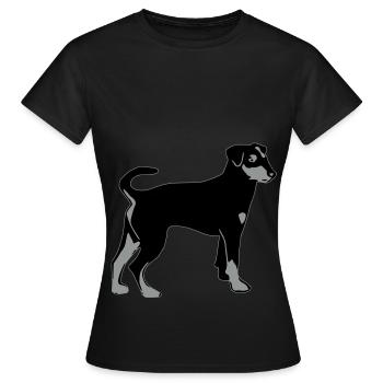 pinscher hund - Frauen T-Shirt - Schwarz - Vorne - AI Model Female 172 dark (172cm)