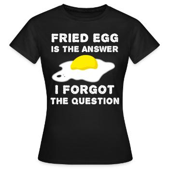 Spiegelei Lustig - Frauen T-Shirt - Schwarz - Vorne - AI Model Female 172 dark (172cm)