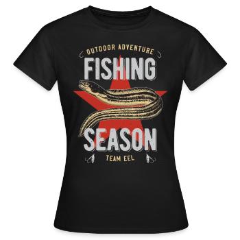 Pêche à l’anguille anguillae - T-shirt Femme - noir - Devant - AI Model Female 172 dark (172cm)
