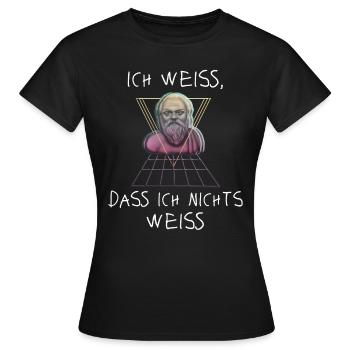 Socrates Greek Philosopher - Women's T-Shirt - black - Front - AI Model Female 172 dark (172cm)