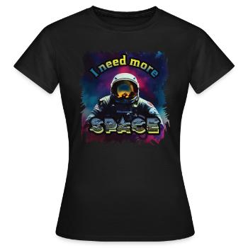 Astronaute Spaceman J’ai besoin de plus d’espace - T-shirt Femme - noir - Devant - AI Model Female 172 dark (172cm)