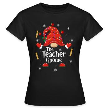 The Teacher Gnome - Lustiger Lehrer Gnom - Frauen T-Shirt - Schwarz - Vorne - AI Model Female 172 dark (172cm)
