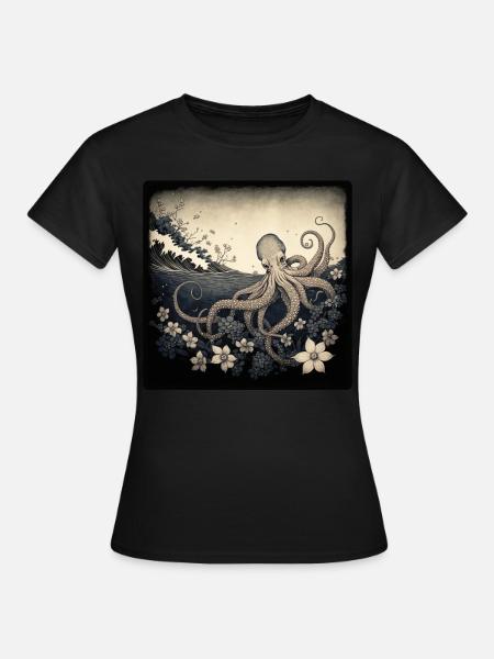 Oktopus - Frauen T-Shirt - Schwarz