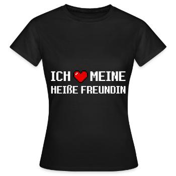 I love my hot girlfriend hot gamer girl - Women's T-Shirt - black - Front - AI Model Female 172 dark (172cm)
