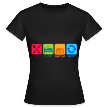 Sloth Car Racing Slotcar RC Spruch Lustig Witzig - Frauen T-Shirt - Schwarz - Vorne - AI Model Female 172 dark (172cm)