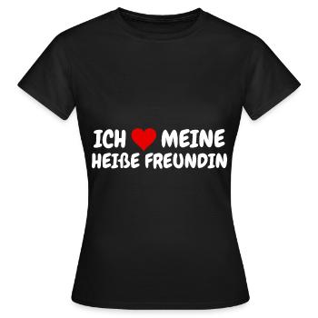 I Love My Hot Girlfriend Red Heart Hot Girl - Women's T-Shirt - black - Front - AI Model Female 172 dark (172cm)