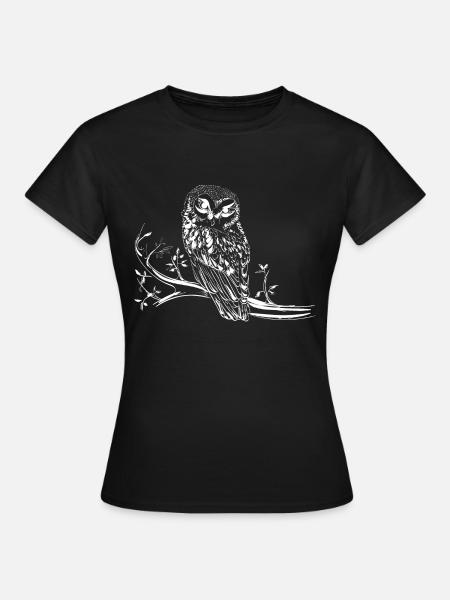 Hübsche weiße Eule Waldbewohner Geschenk - Frauen T-Shirt - Schwarz