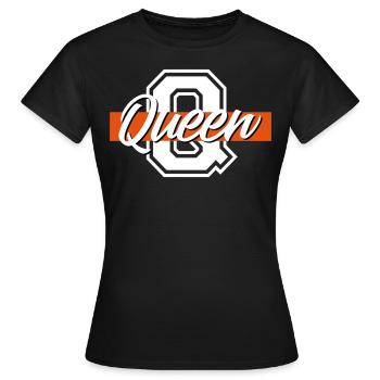 QUEEN Partnerlook - Frauen T-Shirt - Schwarz - Vorne - AI Model Female 172 dark (172cm)