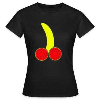 Banana Pénis Dick - T-shirt Femme - noir - Devant - AI Model Female 172 dark (172cm)