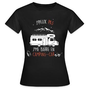 Camping J'Peux Pas j'ai Camping-car Humour Papa - T-shirt Femme - noir - Devant - AI Model Female 172 dark (172cm)