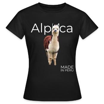 Alpaka Peru - Frauen T-Shirt - Schwarz - Vorne - AI Model Female 172 dark (172cm)