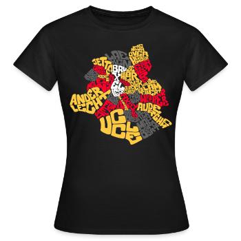 BRUXELLES COMMUNES - T-shirt Femme - noir - Devant - AI Model Female 172 dark (172cm)