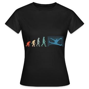 Handball Keeper Tormann Goalie Evolution Retro - Frauen T-Shirt - Schwarz - Vorne - AI Model Female 172 dark (172cm)