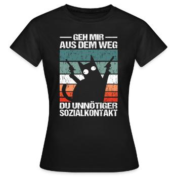 Geh Mir aus dem Weg du unnötiger Sozialkontakt - Frauen T-Shirt - Schwarz - Vorne - AI Model Female 172 dark (172cm)