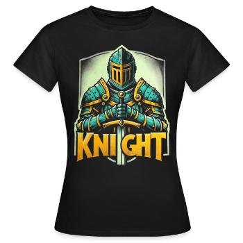 Épée Armure de Chevalier Médiéval - T-shirt Femme - noir - Devant - AI Model Female 172 dark (172cm)