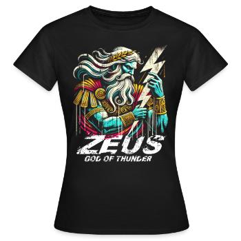 Zeus Greek god of thunder - Women's T-Shirt - black - Front - AI Model Female 172 dark (172cm)
