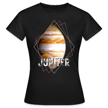 Jupiter Planet Sonnensystem - Frauen T-Shirt - Schwarz - Vorne - AI Model Female 172 dark (172cm)