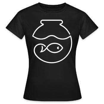 CONTENEUR D’AQUARIUM D’AQUARIUM DE BALLON DE POISSON - T-shirt Femme - noir - Devant - AI Model Female 172 dark (172cm)