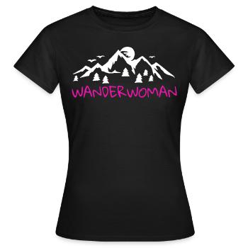 Wander Woman Hiking Geschenkidee - Frauen T-Shirt - Schwarz - Vorne - AI Model Female 172 dark (172cm)
