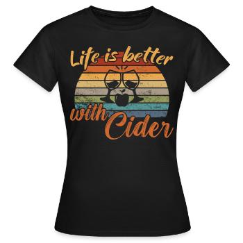 La vie est meilleure avec le cidre / cidre - T-shirt Femme - noir - Devant - AI Model Female 172 dark (172cm)