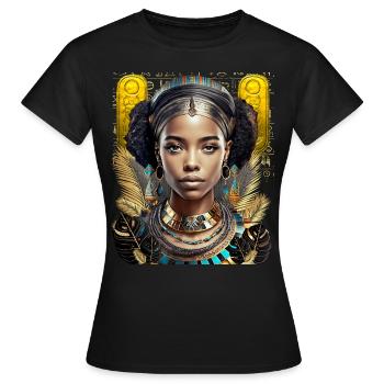 Femme forte égyptienne noire - T-shirt Femme - noir - Devant - AI Model Female 172 dark (172cm)