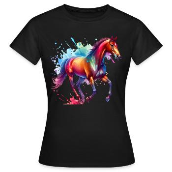 Traber Geschenk Pferd - Frauen T-Shirt - Schwarz - Vorne - AI Model Female 172 dark (172cm)