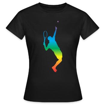 Tennis - Frauen T-Shirt - Schwarz - Vorne - AI Model Female 172 dark (172cm)