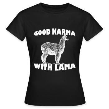 lama - Women's T-Shirt - black - Front - AI Model Female 172 dark (172cm)