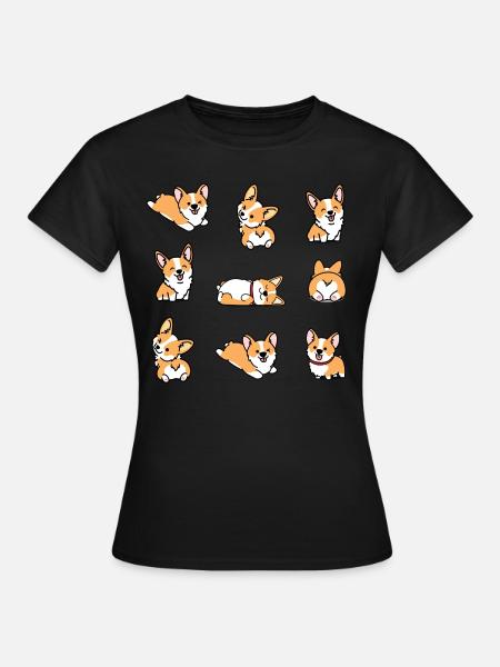 Kawaii Corgi - Naisten t-paita - musta