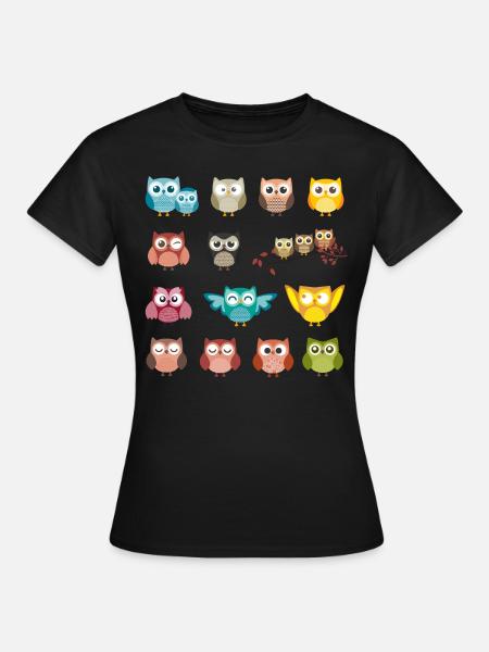 Eule - Frauen T-Shirt - Schwarz