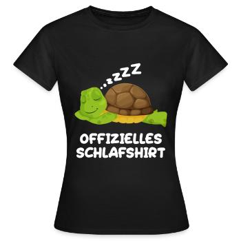 Offizielles Schlafshirt Schildkröte - Frauen T-Shirt - Schwarz - Vorne - AI Model Female 172 dark (172cm)