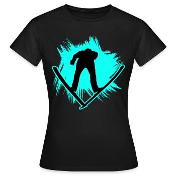 Saut à ski - T-shirt Femme - noir - Devant - AI Model Female 172 dark (172cm)