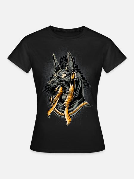 Anubis Ancient Egypt God Illustration - Women's T-Shirt - black