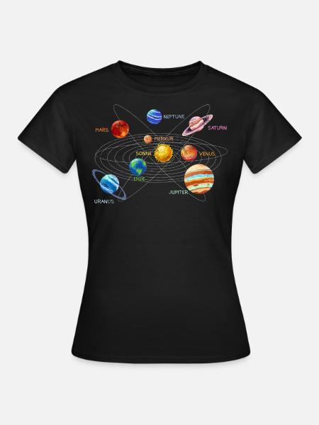 Sonnensystem - Frauen T-Shirt - Schwarz