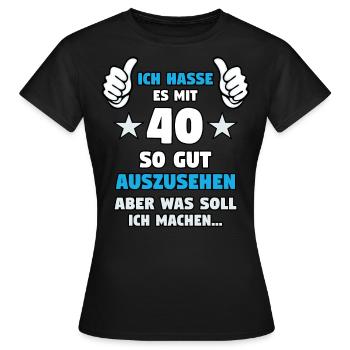 40. Geburtstag - Frauen T-Shirt - Schwarz - Vorne - AI Model Female 172 dark (172cm)