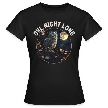 Owl Night Long Night Owl Owl Night Service - Women's T-Shirt - black - Front - AI Model Female 172 dark (172cm)