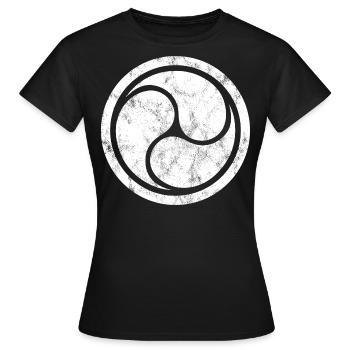 Triple Yin Yang, Tao, Bouddhisme Zen, Tibet, Japon - T-shirt Femme - noir - Devant - AI Model Female 172 dark (172cm)