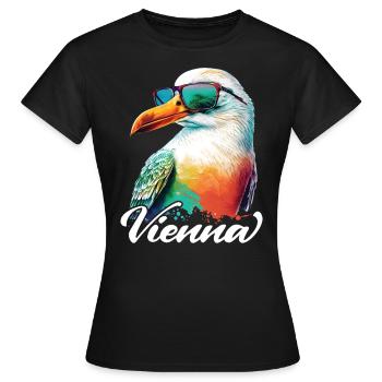 Vienne Autriche Vacances Mouette avec lunettes de soleil - T-shirt Femme - noir - Devant - AI Model Female 172 dark (172cm)