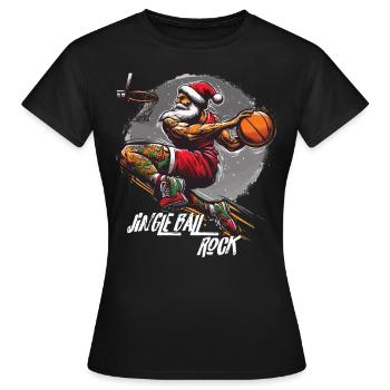 Père Noël Slam Dunk Basketball Jingle Ball Rock - T-shirt Femme - noir - Devant - AI Model Female 172 dark (172cm)