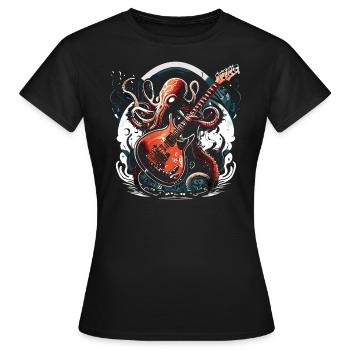 Oktopuss Rocker - Frauen T-Shirt - Schwarz - Vorne - AI Model Female 172 dark (172cm)
