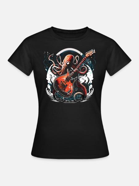 Oktopuss Rocker - Frauen T-Shirt - Schwarz