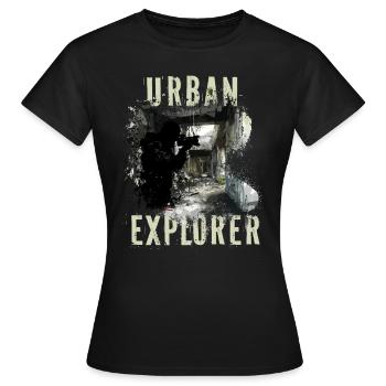 Urban Explorer - Frauen T-Shirt - Schwarz - Vorne - AI Model Female 172 dark (172cm)