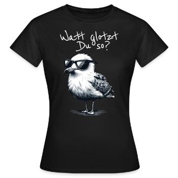 Watt vous regarde alors en disant - T-shirt Femme - noir - Devant - AI Model Female 172 dark (172cm)