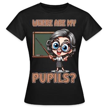 Où sont mes élèves ? - T-shirt Femme - noir - Devant - AI Model Female 172 dark (172cm)