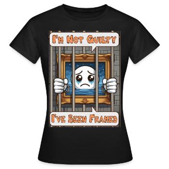 Je ne suis pas coupable, j’ai été piégé - T-shirt Femme - noir - Devant - AI Model Female 172 dark (172cm)